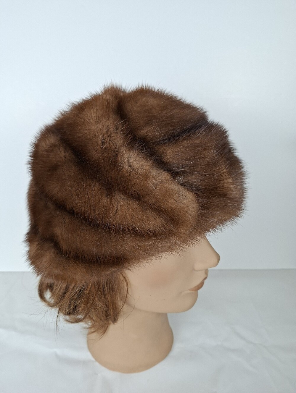 Vintage Mink Real Fur Winter Toque Hat Beret